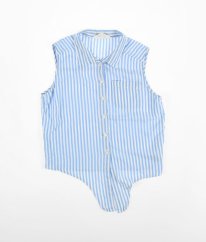 Modro-biela prúžkovaná košilová blúzka H&M
