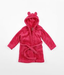 Tmavě růžový plyšový župan