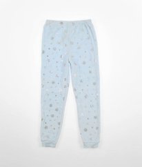 Svetlomodré plyšové pyžamové/teplákové nohavice s hviezdami PRIMARK