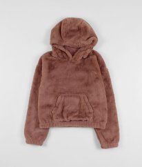 Ružová plyšová teplá mikina/bunda s podšívkou NUTMEG