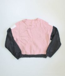Růžovošedý chlupatý svetr PRIMARK
