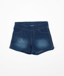 Modré denimové elastické kraťasy s kamínky H&M