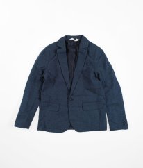 Modré sako se lnem H&M
