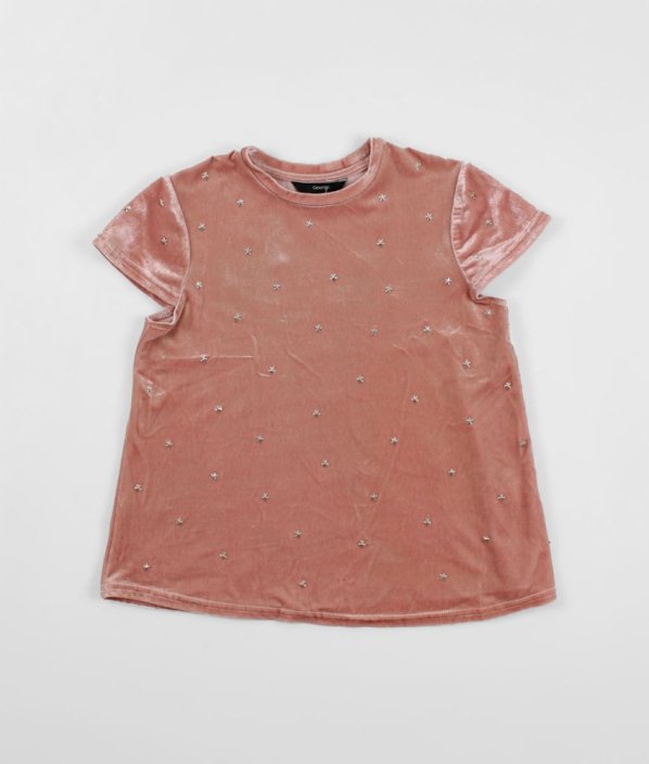 Růžová semišová haleka s kovovými hvězdičkami GEORGE