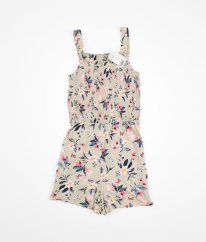 Béžový kraťasový overal s kvetmi H&M