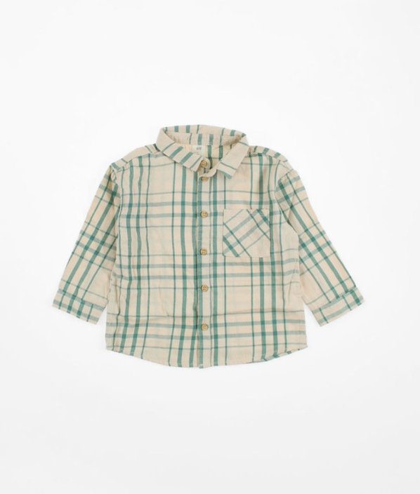Béžová károvaná flanelová košile H&M