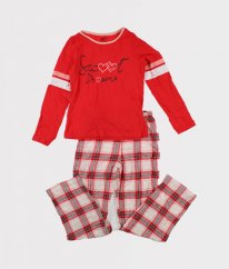 Červenobílé kárované pyžamo