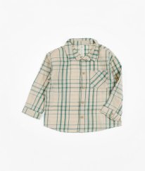 Béžová károvaná flanelová košile H&M