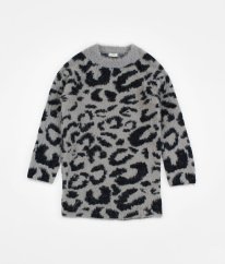Leopardí dlouhý chlupatý svetr/šaty NEXT