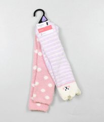 Sada 2 párů růžovokrémových plyšových ponožek (EUR 20-22) NUTMEG
