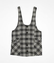 Černobílá károvaná teplá šatová sukně s vlnou NEXT