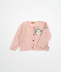 Růžový propínací svetr s vlnou a kašmírem BELLYBUTTON