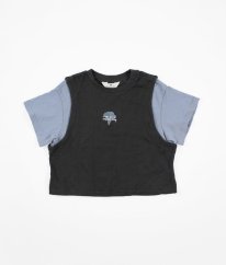 Šedomodré žebrované mikinové tričko ze silné bavlny H&M