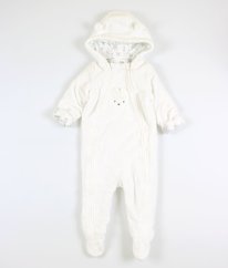 Bílá plyšová zimní kombinéza C&A