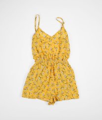 Žlutý kraťasový overal s květy H&M
