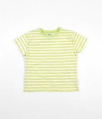 Limetkovobiele prúžkované tričko C&A