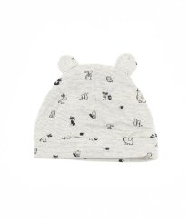 Šedá proužkovaná čepička se zvířátky GEORGE