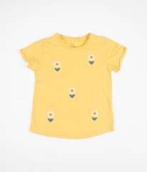 Žluté tričko s květy C&A