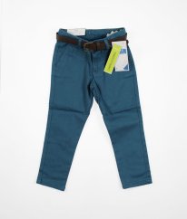 Petrolejové pevné slim kalhoty DE FACTO