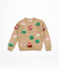 Béžový vánoční svetr s VLNOU H&M