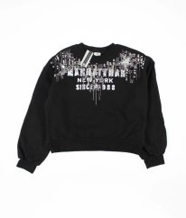 Černá silnější mikina s flitry RIVER ISLAND