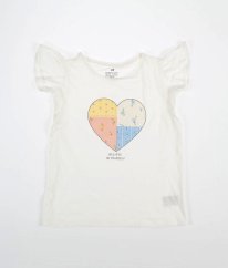 Smetanové tričko se srdíčkem H&M