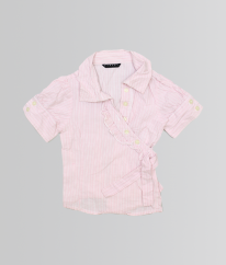 Růžovobílá košilová halenka SISLEY