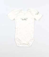 Bílé body s z biobavlny s obrázkem U BIO