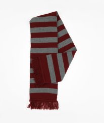 Šedočervená pruhovaná šála