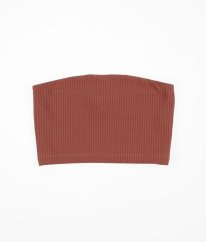 Růžový žebrovaný top bez ramínek PRIMARK