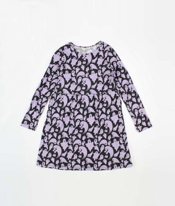 Lila černé šaty s příšerkami H&M