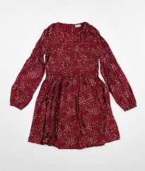 Tmavě červené šaty s květy MATALAN