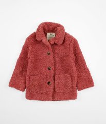 Ružový beránkový kabát F&F