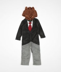 Šedý plyšový overal