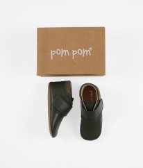 Zelené KOŽENÉ botičky (EU 27, stélka 16,8 cm) POM POM