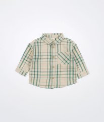 Béžová károvaná flanelová košile H&M
