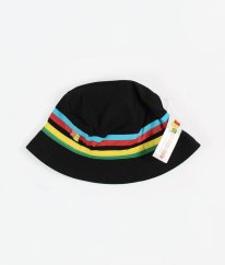 Černý klobouček s barevnými proužky