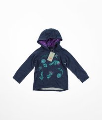 Tmavě modrá silnější mikina s výšivkou a flitry KANZ