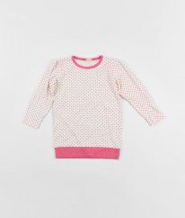 Bílorůžové dlouhé triko s puntíky PUSBLU