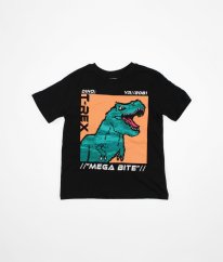 Černé triko s flitrovým dinosaurem H&M