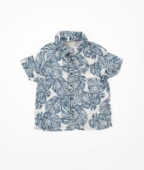 Bílomodrá lněná košile PRIMARK