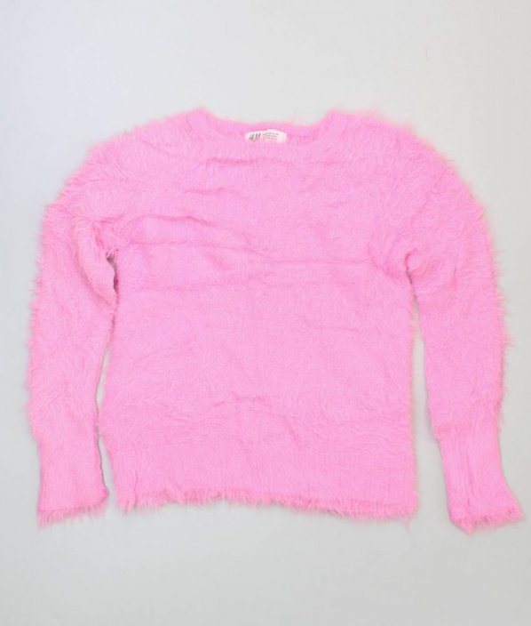 Růžový chlupatý svetr H&M