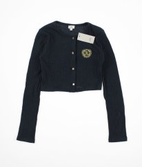 Antracitové žebrované propínací crop triko RIVER ISLAND