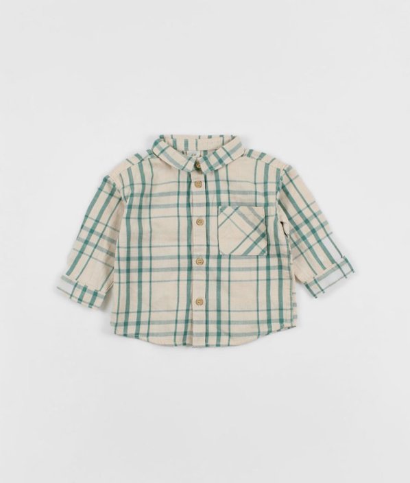 Béžová károvaná flanelová košile H&M