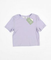 Fialové žebrované tričko H&M