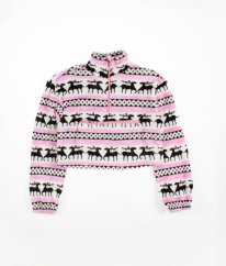 Barevná plyšová crop mikina