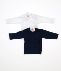 Sada 2 ks bílého a modrého trika NEW BABY