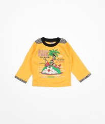 Okrová mikina s obrázkem