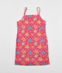 Růžové šaty se spodničkou a s květy PRIMARK