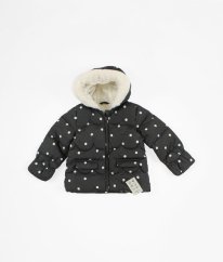 Šedá zimní bunda s puntíky GEORGE